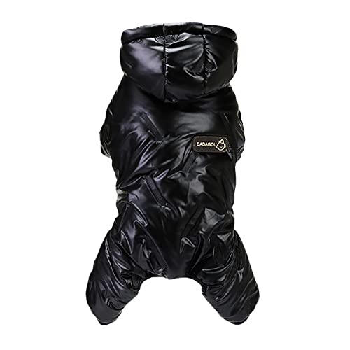 Izefia Hundemantel Winddichte Jacke Kalter Wettermantel 4 Beine Warmer Hundeoverall Winter Dicke Kleidung Schneefester Mantel Baumwollhundemantel für Kleine Hunde Mittelgroße Katzen von Izefia