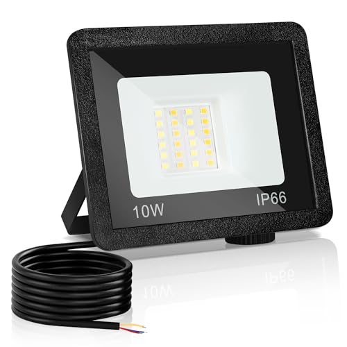 Izrielar 10W LED Strahler Außen, LED-Außenstrahler Scheinwerfer IP66, 3 Einstellbare Farbtemperatur, Flutlichtstrahler Außenbeleuchtung für Gärten, Sportplatz, Innenhöfe, Garage, Hotel, Auffahrt von Izrielar