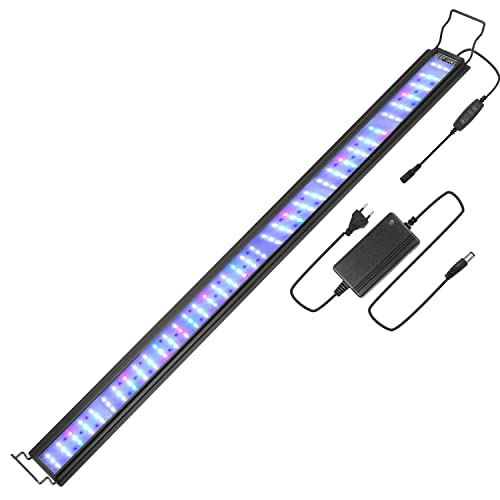 Izrielar 45W Aquarienbeleuchtung, 107-130 CM Aquarium LED Beleuchtung RGB, Aquarium Lampe, Dimmbare Vollspektrum Aquarium Pflanzen licht mit Timer für Algen und Fisch Aquarien von Izrielar