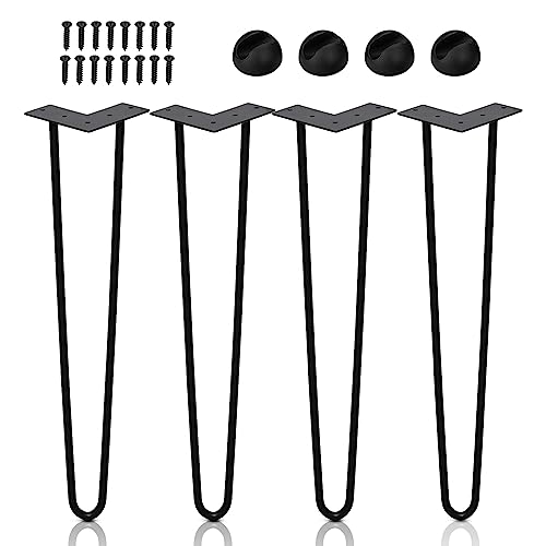 Izrielar 4X Haarnadel Tischbeine Hairpin Legs 2-Stange 40cm Möbelfüße Metall Tischkufen Tischgestell Haarnadelbeine Möbelbein Austauschbare für Esstisch Bein von Izrielar