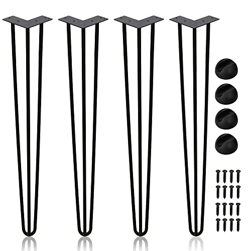 Izrielar 4X Tischbeine Haarnadel Hairpin Legs Tischgestell 45 cm 3 Stangen Möbelbein Haarnadelbeine Möbelfüße Tischkufen Haarnadelbeine für Schreibtisch, Esstisch von Izrielar