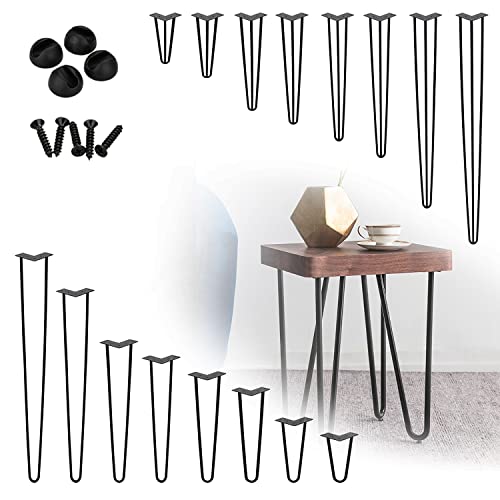 Izrielar 4er Set Haarnadel Tischbein, Hairpin Legs 72CM, möbelfüße Tischkufen Esstisch mit Dreifachstab Freie Bodenschoner und Schrauben Verfügbar in Höhe von 15cm-72cm von Izrielar