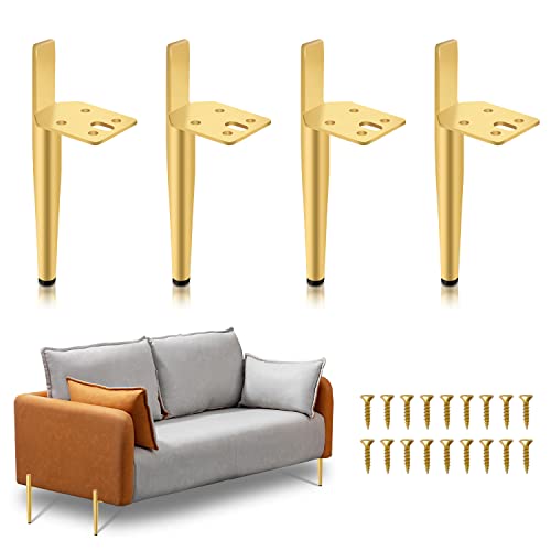 Izrielar 4er Set Möbelfüße, Metall Möbelbeine Höhe 20cm, Gold Möbelfüsse Tischbeine Belastbar bis 600 Kg, Sofafuß Ersatz Schrankfüße für TV-Schrank, Couchtisch, Bett und Sofa von Izrielar