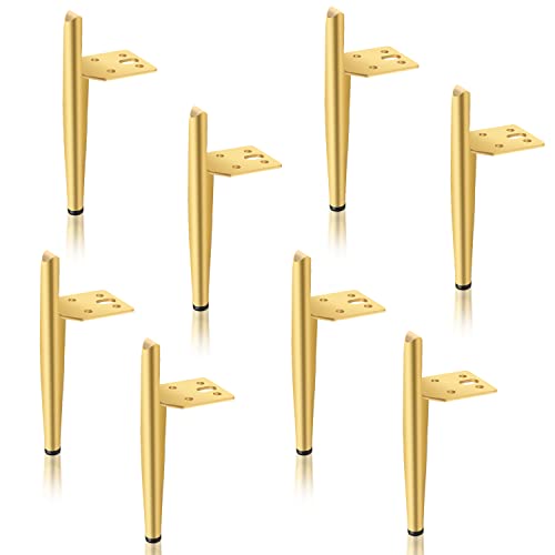 Izrielar 8er Set Möbelfüße, Metall Möbelbeine Höhe 13cm, Gold Tischbeine Belastbar bis 600 Kg, Sofafuß Ersatz Schrankfüße für TV-Schrank, Couchtisch, Bett und Sofa von Izrielar