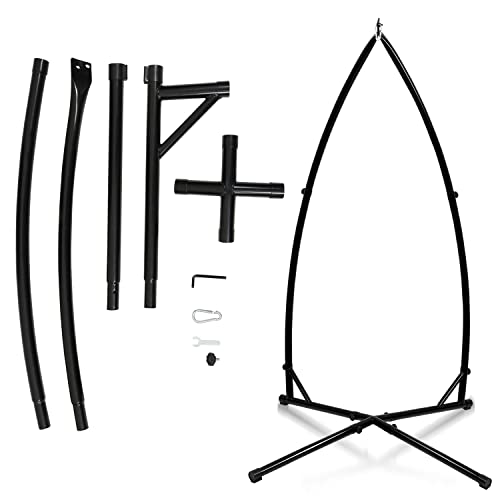 Izrielar Hängesessel Gestell Hängemattengestell aus Metall Hängesessel-Ständer 150kg für Hängesessel im Innenbereich, Schlafzimmer, Garten (L x W x H) 110 x 110 x 215cm von Izrielar