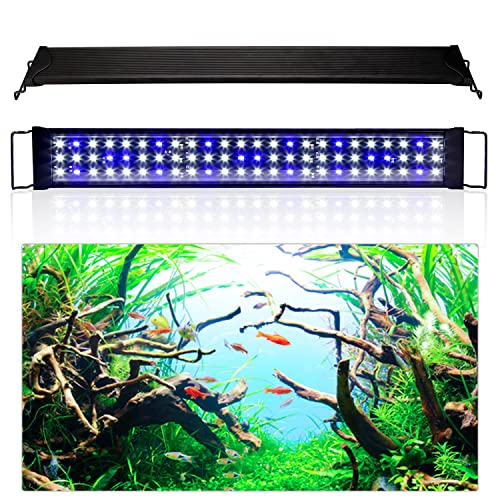 Izrielar LED Aquarium Beleuchtung 20W Aquariumbeleuchtung Lampe Weiß Blau Licht Aquarium Lampe mit Verstellbarer Halterung für 72.5-90cm Aquarium Pflanzen von Izrielar