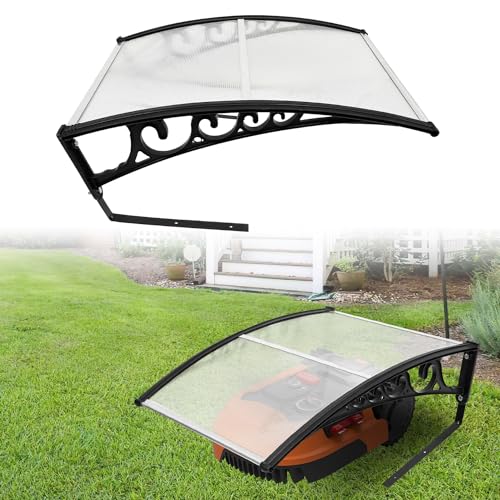 Izrielar Mähroboter Garage Dach Carport für Rasenmäher Rasenroboter, Rasenmähroboter| 106x87x50cm, Rasenroboter Garage für Garten Witterungsbeständig+UV-Schutz |Transparent von Izrielar