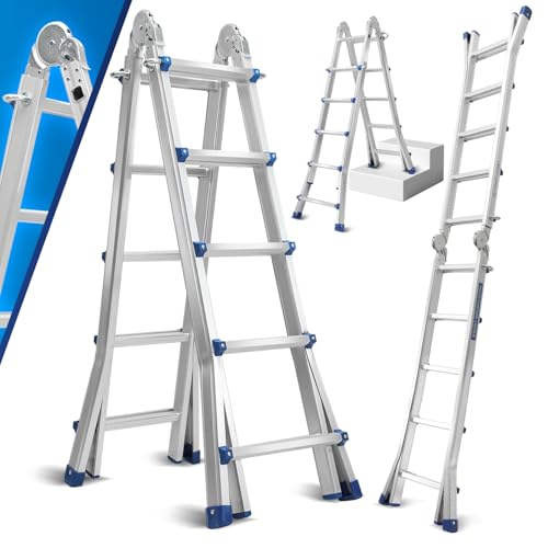 Izrielar Mehrzweckleiter 513cm, 3 in 1 Teleskopleiter 4x5 Sprossen Klappbare Trittleiter Aluleiter Multifunktionsleiter Schiebeleiter Bockleiter Haushaltsleiter Max Belastung 150kg Izrielar Mehrzweckleiter 513cm, 3 in 1 Teleskopleiter 4x5 Sprossen Klappbare Trittleiter Aluleiter Multifunktionsleiter Schiebeleiter Bockleiter Haushaltsleiter Max Belastung 150kg von Izrielar