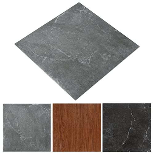 Izrielar PVC Bodenbelag Selbstklebend 30cm x 30cm, 2 m² / 22 Fliesen Wasserdicht Vinylboden Selbstklebend Rutschfeste Schneidbar Fliesenoptik Bodenfliesen - Grau Marmor von Izrielar