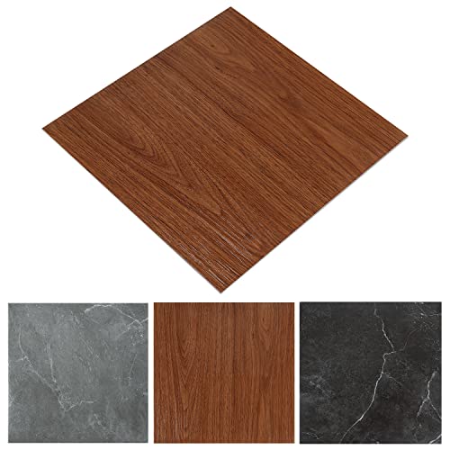 Izrielar PVC Bodenbelag Selbstklebend 30cm x 30cm, 6 m² / 66 Fliesen Wasserdicht Vinylboden Fliesenoptik Bodenfliesen Rutschfeste Laminat Dekor-Dielen - Holzfarbe von Izrielar