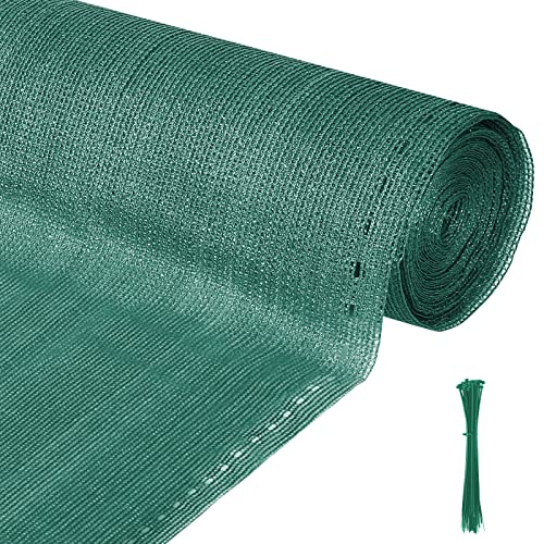 Izrielar Sichtschutz Garten 1,2 x 10m, Schattiernetz Zaunblende inkl.Kabelbinder, 150g/㎡ HDPE Gewebe, 90% Beschattungsgrad Balkon Geländer Terrasse Zaunblende Beschattungsnetz, Grün von Izrielar