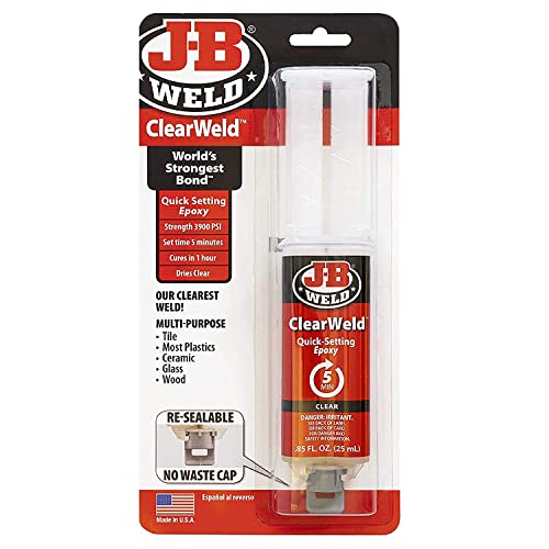 J-B Weld ClearWeld Epoxidspritze, Schnelleinstellung, transparent, 25 ml, 3 Stück von J-B Weld