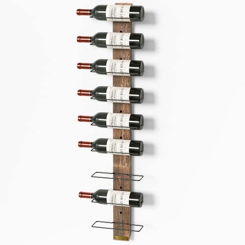J JACKCUBE DESIGN MK699A Weinregal, zur Wandmontage, für 9 Flaschen, elegante und einfache rustikale Holz-Weinaufbewahrung für Küche und Heimdekoration von J JACKCUBE DESIGN