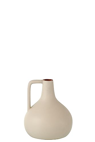 J-Line Design Vase mit Griff, Terrakotta, Beige von J-Line by Jolipa