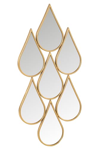 J-Line – Spiegel Tropfen MDF/Glas Gold von J-Line by Jolipa