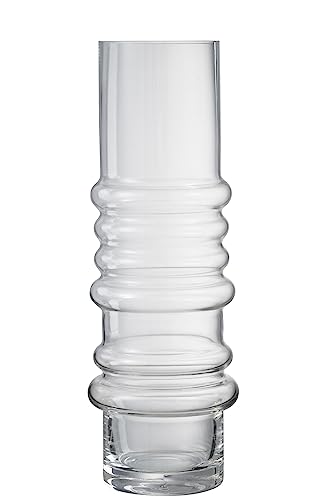 J-Line Vase, hoher Rand, Glas, transparent von J-Line by Jolipa