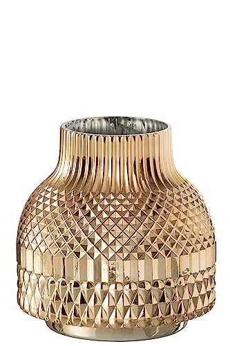 J-Line Vase Ari Glas, Gold, groß von J-Line by Jolipa