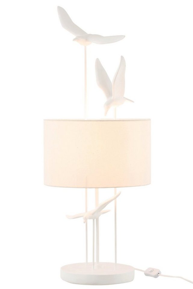 J-Line by Jolipa Dekoobjekt Möwen Tischlampe 79 cm Weiß Beige Küstenstil – Lampe mit E27 Fassung von J-Line by Jolipa