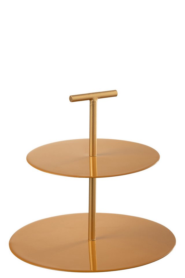 J-Line by Jolipa Etagere Etagere 2-stöckig Metall gold ocker mit Henkel, (1 Stück, 1x Etagere), 2-stufig mit Henkel von J-Line by Jolipa