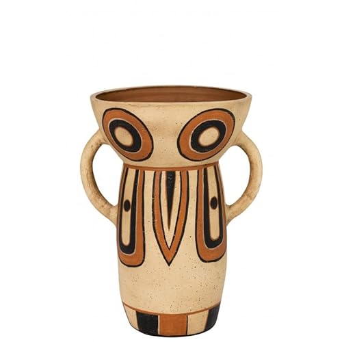 J-Line by Jolipa Ethnische Vase aus Terrakotta, mit Griffen, Höhe 43 cm, braun, L von J-Line by Jolipa
