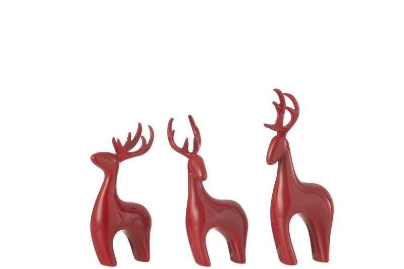 J-Line by Jolipa Tierfigur 3er-Set Rentier Figuren modern weihnachtlich (Set, 3 teilig), perfekt als zeitlos moderne Weihnachtsdeko von J-Line by Jolipa
