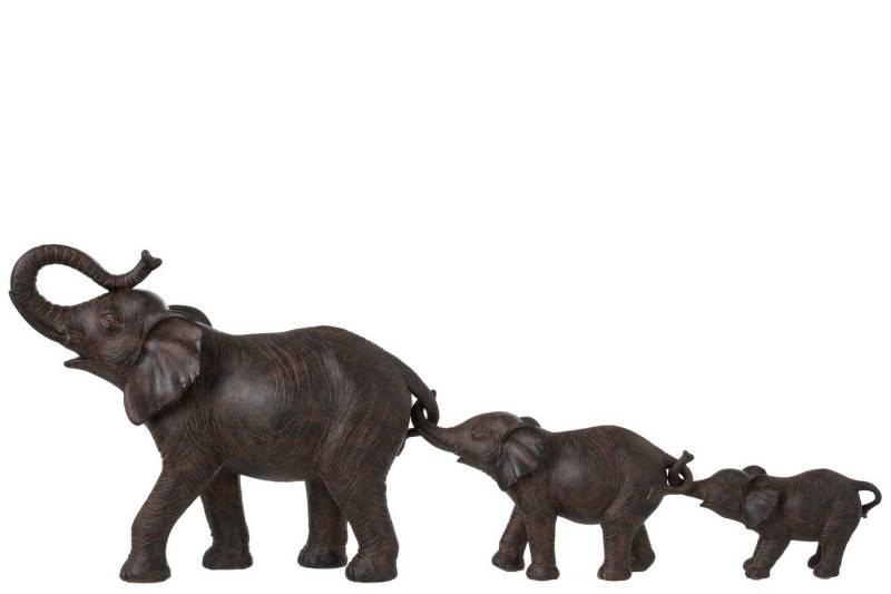 J-Line by Jolipa Tierfigur Figur aus 3 Elefanten Mutter & Kinder Braun (1 St), Tierfigur im Afrika Look von J-Line by Jolipa