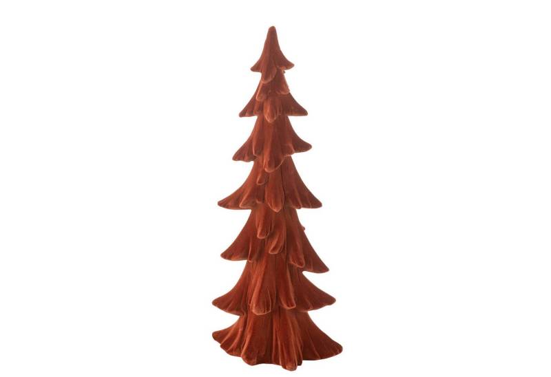 J-Line by Jolipa Weihnachtsfigur Figur Tannenbaum Samt Optik rot Deko (1tlg), weihnachtliche Dekofigur von J-Line by Jolipa