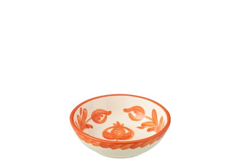BOWL GRANADA LOW CERAMIC WHITE/ORANGE SMALL von J-Line