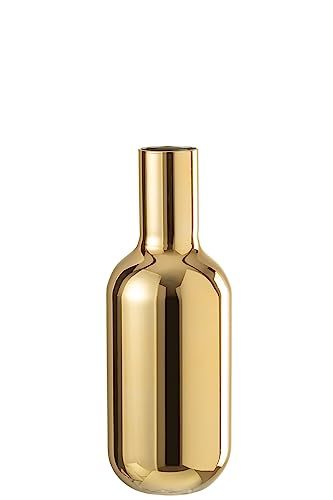 J-Line Vase Flasche dekorativ - Glas - Gold - groß - 32 cm hoch von J-Line