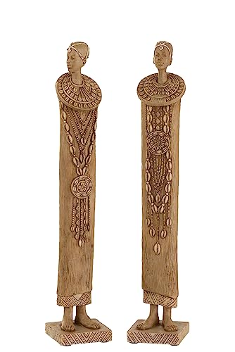 J-Line AFRIKANISCHE Figur BRAUN 2 Sortiert (2er Set) von J-Line