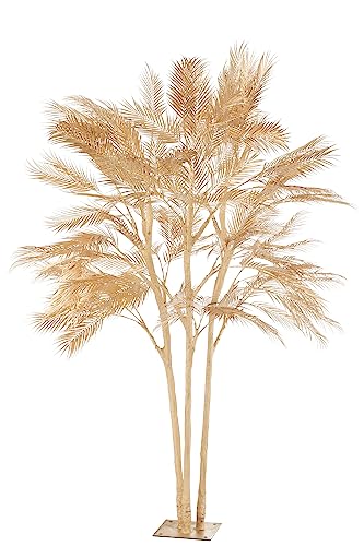 J-Line Baum, Blätter, Palme, 3 Stämme, Stahl, Gold, groß von J-Line