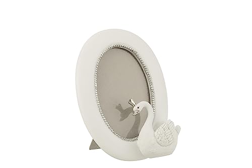 J-Line Bilderrahmen - Fotohalter Schwan - Polyresin - weiß/Silber von J-Line