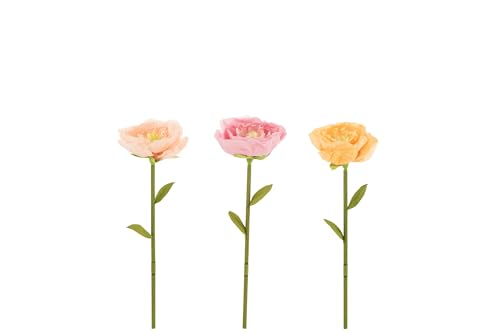J-Line Blume Papier ROSA/PFIRSICH/GELB SMALL 3 Sortiert (3er Set) von J-Line