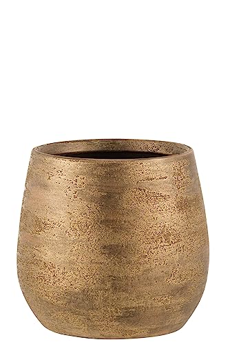 J-Line Blumentopf Unregelmäßig Rau - Keramik - Gold - Groß von J-Line