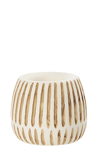 J-Line Blumentopf Ying - Holz - weiß - medium J-Line Blumentopf Ying - Holz - weiß - medium von J-Line