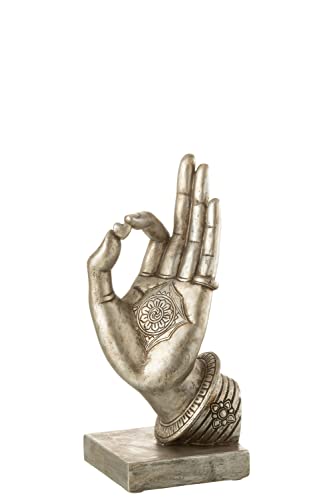 J-Line Buddha Hand Figur Skulptur Mudra Herz H30 cm Antik Silber von J-Line