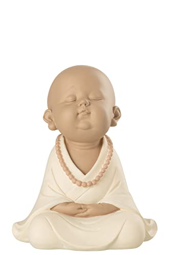 J-Line Buddha Mönch Zen Figur Skulptur Trendig Edel Farbe Beige H24 cm von J-Line