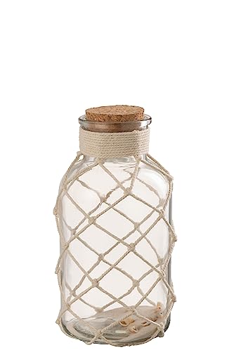 J-Line Dekoration VASE Sand Muschel Glas TRANSPARENT Large (2er Set) von J-Line