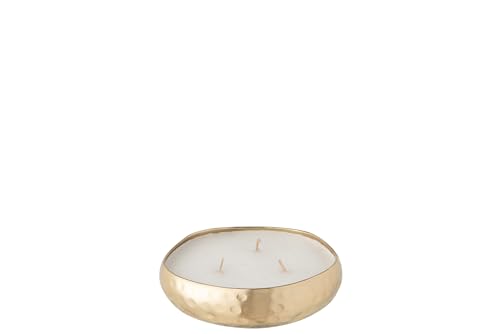 J-Line Duftkerze Livia in der goldenen Metallschale 13cm von J-line