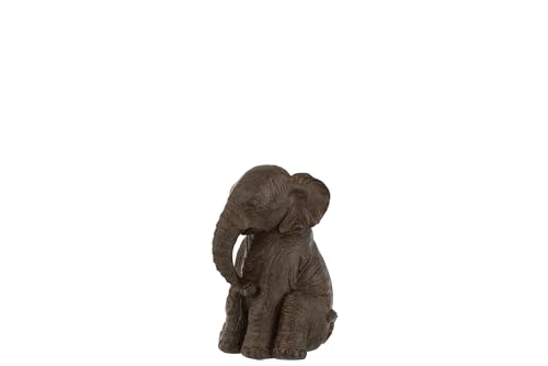 J-Line Elefant Sitzend - Polyresin - Dunkelbraun von J-Line