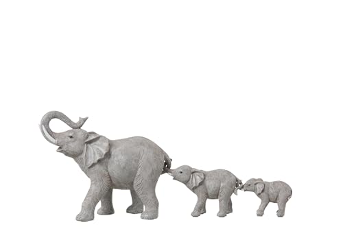J-Line Figur Elefant 3 - Polyresin - grau von J-Line