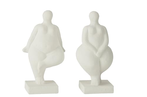 J-Line Figur MODERN Venus Zement WEIß 2 Sortiert (2er Set) von J-Line