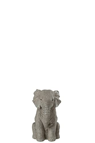 J-Line Figur Sitzender Elefant - Polyresin - grau - small von J-Line