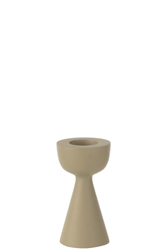 J-Line Kerzenhalter, Kegel, Aluminium, elfenbeinfarben, klein von J-Line