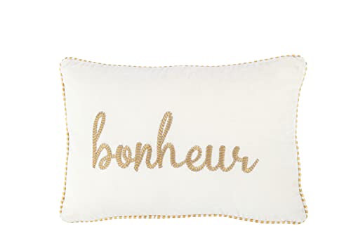 J-Line Kissen Bonheur Textil WEIß/Gold von J-Line