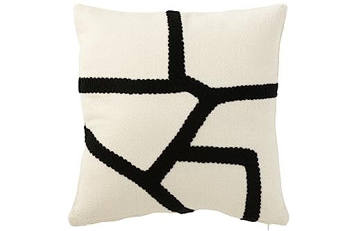 J-Line Kissen Linien Textil WEIß/SCHWARZ von J-Line