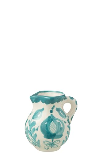 J-Line Krug Granada – Keramik – Weiß/Aqua – Klein von J-Line