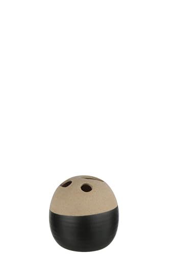 J-Line Kugelvase – Keramik – Beige/Schwarz – Small von J-Line