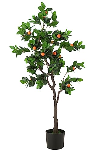 J-Line Kumquat Baum im Topf, Kunststoff, Grün/Orange, groß von J-Line