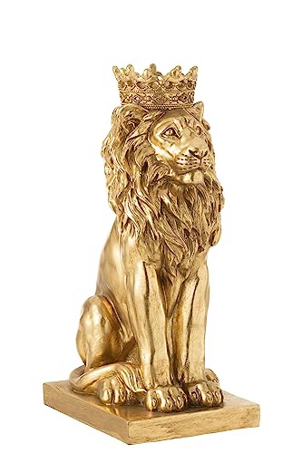 J-Line Löwe mit Krone Sitzend Poly Figur Skulptur Gold Höhe 38,5 cm von J-Line